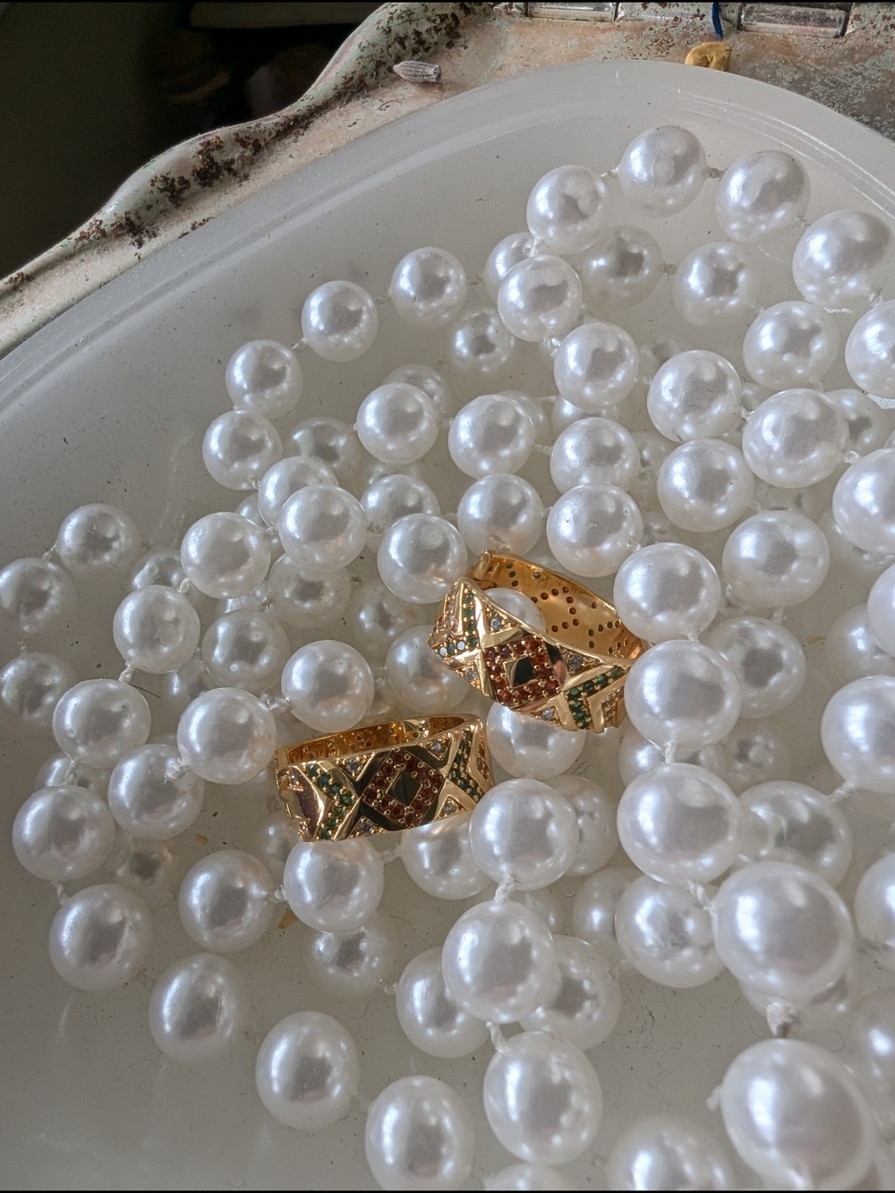 Goldtone Multicolor Geometric Design Hoop Earrings With S925 Stamp